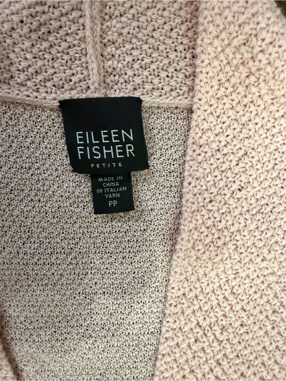 Eileen Fisher Petite PP Pink Wool Open-Front Cardigan Asymmetrical Hem - Picture 2 of 4